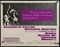 7j841 WHO'S AFRAID OF VIRGINIA WOOLF 1/2sh '66 Elizabeth Taylor, Richard Burton, Mike Nichols