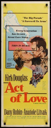 7j006 ACT OF LOVE insert '53 Kirk Douglas, Dany Robin, directed by Anatole Litvak!