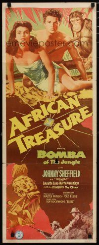 7j013 AFRICAN TREASURE insert '52 Johnny Sheffield as Bomba of the Jungle + Kimbbo the Chimp!