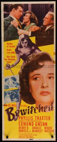 7j043 BEWITCHED insert '45 Phyllis Thaxter is a cruel love-killer and darling of society!