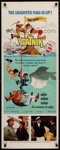 7j052 BOATNIKS insert '70 Walt Disney, Phil Silvers, Stefanie Powers & Robert Morse!