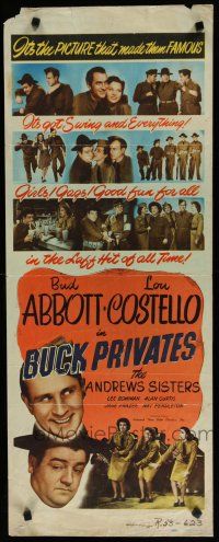 7j053 BUCK PRIVATES insert R48 Bud Abbott & Lou Costello, plus The Andrews Sisters!