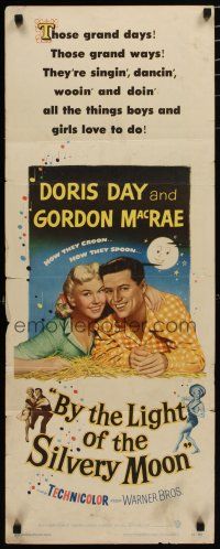 7j056 BY THE LIGHT OF THE SILVERY MOON insert '53 great romantic c/u of Doris Day & Gordon McRae!