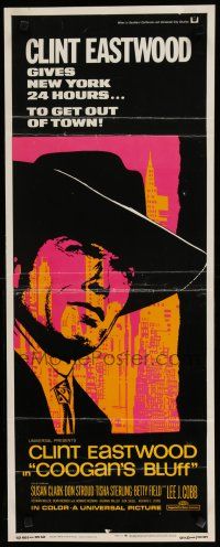 7j076 COOGAN'S BLUFF insert '68 art of Clint Eastwood in New York City, directed by Don Siegel!