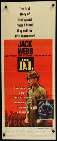 7j089 DI insert '57 great image of U.S. Marine Corps Drill Instructor Jack Webb!