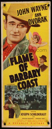 7j125 FLAME OF BARBARY COAST insert R50 Ann Dvorak, w/ Schildkraut & gambling w/ big John Wayne!