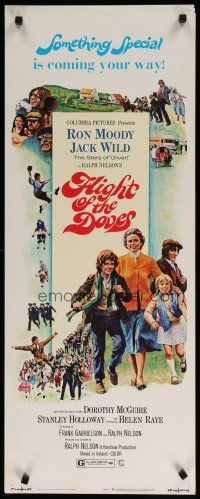 7j127 FLIGHT OF THE DOVES insert '71 Ralph Nelson, Ron Moody, Jack Wild, Terpning art of cast!