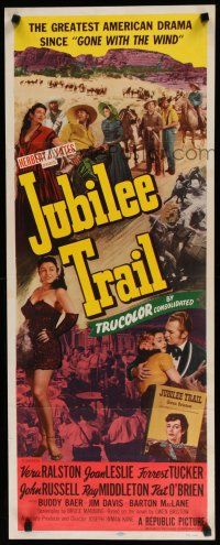 7j215 JUBILEE TRAIL insert '54 sexy Vera Ralston, Joan Leslie, Forrest Tucker!
