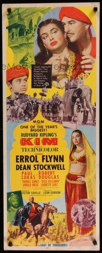 7j234 KIM insert '50 Errol Flynn & Dean Stockwell in mystic India, from Rudyard Kipling story!