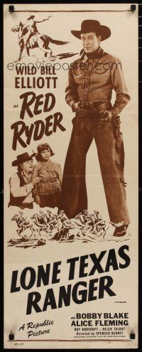 7j260 LONE TEXAS RANGER insert R49 Wild Bill Elliott as Red Ryder, Native American Bobby Blake!