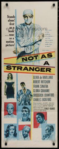 7j310 NOT AS A STRANGER insert '55 doctor Robert Mitchum, Olivia De Havilland, Frank Sinatra