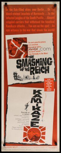 7j379 SMASHING OF THE REICH/KAMIKAZE insert '62 World War II double-feature, war is hell!!