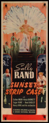 7j399 SUNSET MURDER CASE insert '38 sexy fan dancer Sally Rand on stage, Sunset Strip Case!