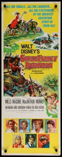 7j401 SWISS FAMILY ROBINSON insert '60 John Mills, Walt Disney family fantasy classic!