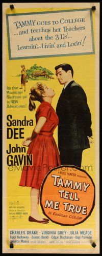 7j403 TAMMY TELL ME TRUE insert '61 romantic image of Sandra Dee about to kiss John Gavin!
