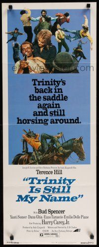 7j416 TRINITY IS STILL MY NAME insert '72 wacky art of cowboy Terence Hill relaxing on horse!