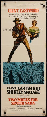 7j418 TWO MULES FOR SISTER SARA insert '70 art of gunslinger Clint Eastwood & Shirley MacLaine!