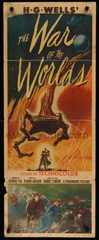 7j001 WAR OF THE WORLDS insert '53 H.G. Wells classic produced by George Pal!