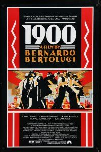 7k006 1900 1sh R91 directed by Bernardo Bertolucci, Robert De Niro, cool Doug Johnson art!