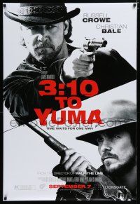 7k009 3:10 TO YUMA teaser DS 1sh '07 cowboys Russell Crowe & Christian Bale!