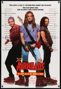 7k032 AIRHEADS style B DS 1sh '94 rockers Adam Sandler, Brendan Fraser & Steve Buscemi!