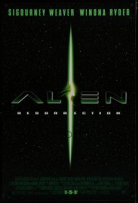7k039 ALIEN RESURRECTION advance DS 1sh '97 Sigourney Weaver, Jean-Pierre Jeunet sci-fi sequel!