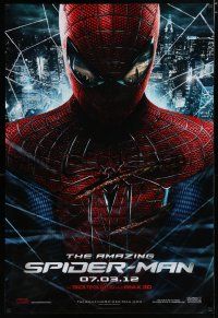 7k042 AMAZING SPIDER-MAN teaser DS 1sh '12 Andrew Garfield in title role over city!
