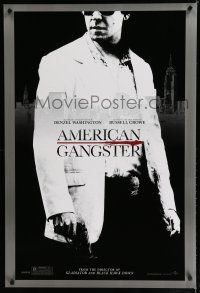 7k045 AMERICAN GANGSTER teaser DS 1sh '07 close-up of Russell Crowe, Ridley Scott directed!