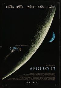7k057 APOLLO 13 advance DS 1sh '95 Ron Howard directed, Tom Hanks, image of module in moon's orbit!