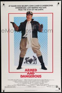 7k060 ARMED & DANGEROUS style B 1sh '86 great image of security guard John Candy keeping you safe!