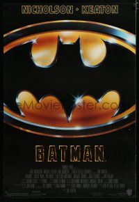 7k080 BATMAN 1sh '89 Michael Keaton, Jack Nicholson, directed by Tim Burton!