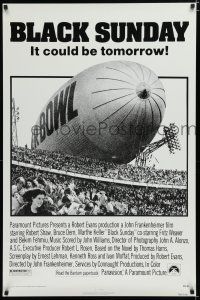 7k099 BLACK SUNDAY 1sh '77 Goodyear Blimp zeppelin disaster at the Super Bowl!