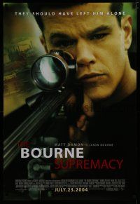 7k109 BOURNE SUPREMACY advance DS 1sh '04 Matt Damon w/rifle, they should have left him alone!