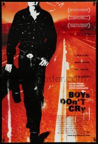 7k113 BOYS DON'T CRY DS 1sh '99 Hilary Swank, true story about finding the courage to be yourself!