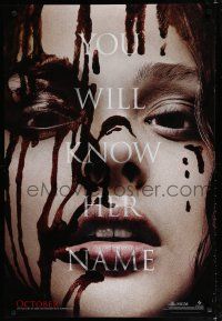 7k138 CARRIE October teaser DS 1sh '13 cool image of bloody Chloe Grace Moretz in the title role!