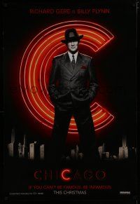 7k156 CHICAGO teaser 1sh '02 great full-length image of Richard Gere as Billy Flynn!