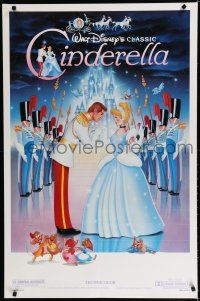 7k164 CINDERELLA 1sh R87 Walt Disney classic romantic cartoon, image of prince & mice!