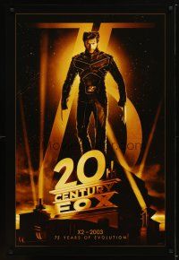 7k022 20TH CENTURY FOX 75TH ANNIVERSARY commercial poster '10 Hugh Jackman in X2!