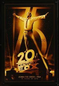 7k019 20TH CENTURY FOX 75TH ANNIVERSARY commercial poster '10 Anthony Quinn in Zorba the Greek!