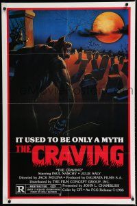 7k185 CRAVING 1sh '85 it used to be only a myth, cool art of werewolf in graveyard!