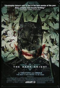 7k197 DARK KNIGHT advance DS 1sh R09 cool playing card montage of Christian Bale as Batman!