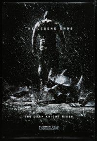 7k203 DARK KNIGHT RISES teaser DS 1sh '12 the legend ends, cool image of broken mask in the rain!