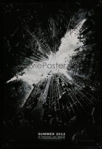 7k202 DARK KNIGHT RISES teaser DS 1sh '12 cool image of Batman's symbol in broken buildings!
