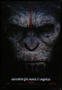 7k206 DAWN OF THE PLANET OF THE APES style A teaser DS 1sh '14 super close-up of Caesar!