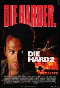 7k221 DIE HARD 2 1sh '90 tough guy Bruce Willis is in the wrong place at the right time!