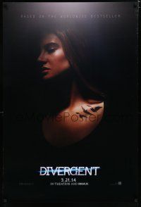 7k228 DIVERGENT teaser DS 1sh '14 cool image of sexy Shailene Woodley!