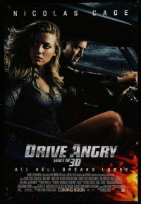 7k243 DRIVE ANGRY advance DS 1sh '11 Patrick Lussier, Nicolas Cage & sexy Amber Heard!