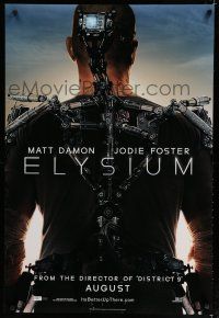 7k251 ELYSIUM teaser DS 1sh '13 Matt Damon, Jodie Foster, Sharlto Copley, sci-fi action!