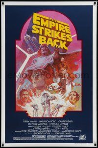 7k255 EMPIRE STRIKES BACK 1sh R82 George Lucas sci-fi classic, cool artwork by Tom Jung!