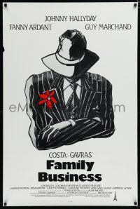 7k268 FAMILY BUSINESS 1sh '87 directed by Costa-Gavras, cool artwork!